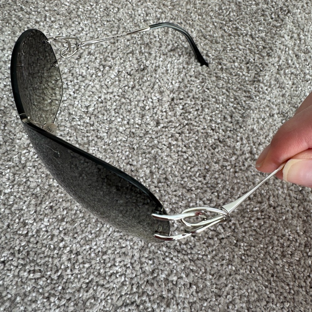 French handmade Fred sunglasses women’s silver arm gradient shield lenses NEW - Picture 12 of 12